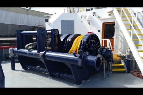 The  Series 500 JonRie winch for Seabulk Towing’s new Rotortug, ‘Trident’